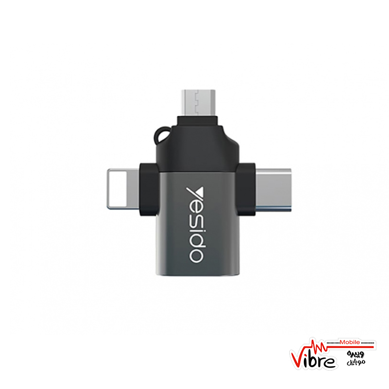 مبدل USB-C / MicroUSB / لایتنینگ OTG یسیدو مدل GS15 قابلیت تبدیل 1 به 3 Yesido GS15 3 In 1 OTG Adapter