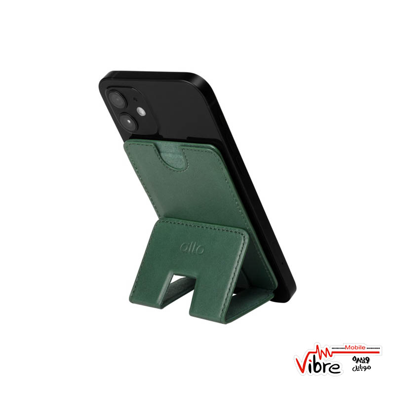 پایه نگهدارنده گوشی آیفون به همراه کیف مخصوص جای کارت با قابلیت اتصال مغناطیسی