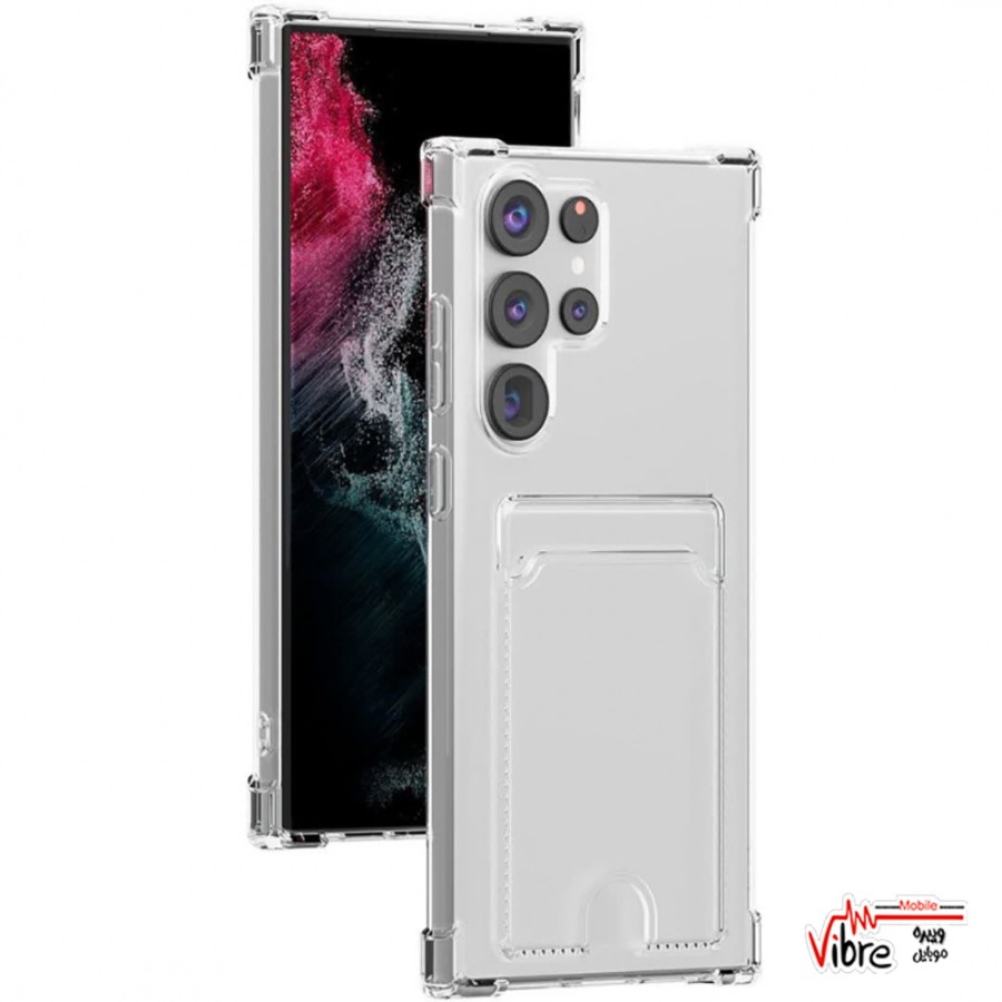 قاب شفاف دارای جا کارتی ضد ضربه برای سامسونگ اس 23 اولترا مدل Clara for S23 Ultra