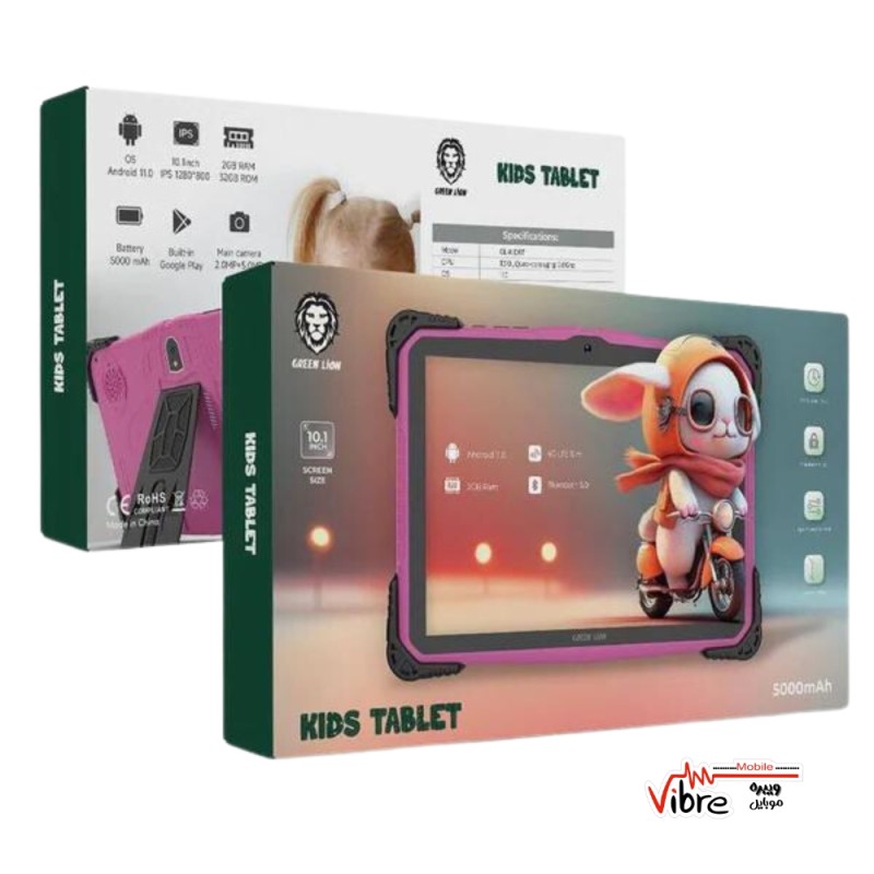 تبلت کودکان با حافظه 32 گیگی گرین مدل Green lion kids tablet 10.1" inches 32gb