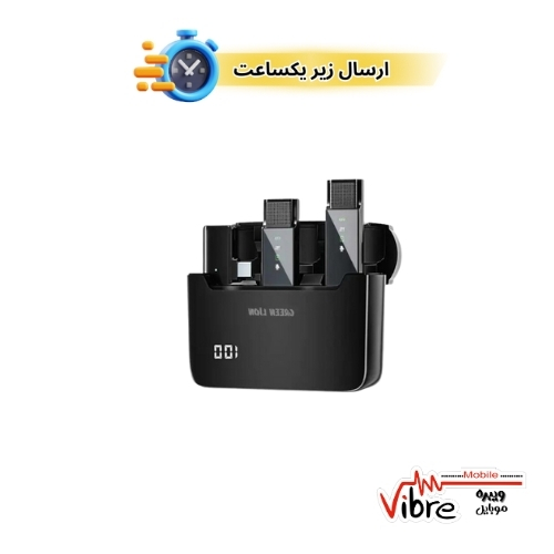 میکروفن یقه ای بیسیم گوشی موبایل لایتنینگ مدل Green Lion 2 in 1 Digital Display Microphone