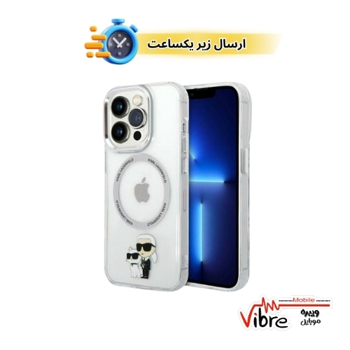 قاب شفاف مگسیف کارل لاگرفلد مناسب آیفون 14 پرومکس مدل Original Case IPHONE 14  PROMax Karl Lagerfeld Hardcase IML NFT Karl&Choupette Magsafe