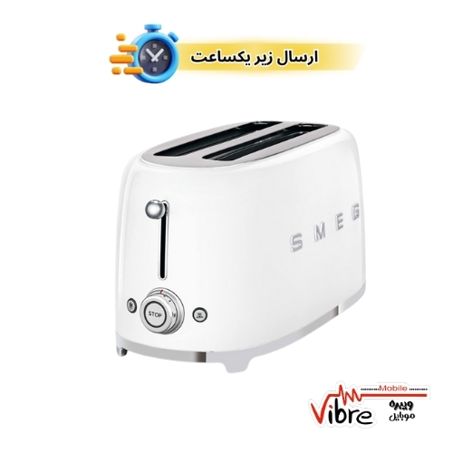 توستر نون دو خشابه سبک رترو ایتالیایی اورجینال مدل Smeg TSF01CRUK, 50's Retro Style 2 Slice Toaster