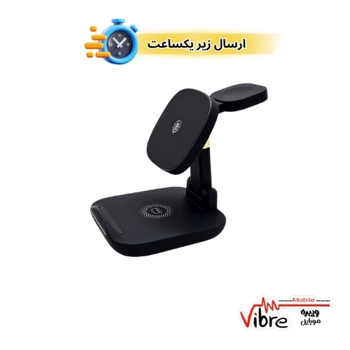 استند و شارژر  تا شو 3 کاره گرین لاین مدل Green Lion 3 In 1 Foldable Wireless Charger