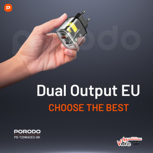 شارژر دیواری 20 وات پرودو مدل Porodo Dual Output Transparent