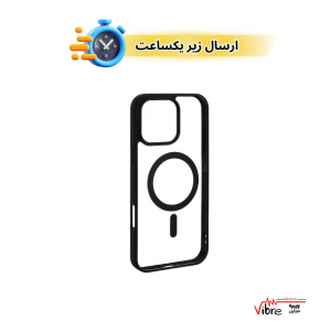 قاب شفاف Apple iPhone 16 Pro Max با قابلیت شارژ MagSafe - مشکی (پک دار)