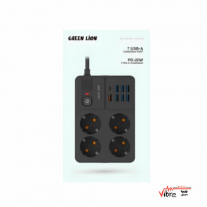 چند راهی هوشمند و شارژر گرین لاین Green Lion Power Socket 7 USB-A Port & 1 PD Port 3250W