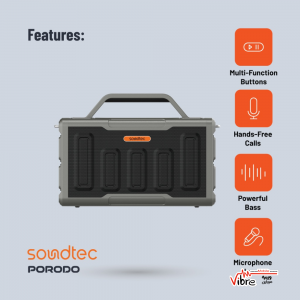 اسپیکر بلوتوثی پرودو مدلPorodo Soundtec Surge 2.2 Channel Party Speaker