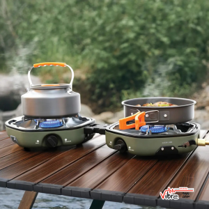 اجاق کمپینگ تاشو دو شعله گرین لاین مدل Green Lion Twin Flame Foldable Camping Stove - Green