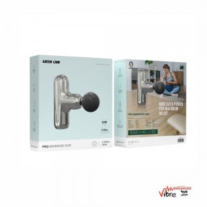 ماساژور تفنگی حرفه ای گرین لاین مدل Green Lion Pro Massage Gun - رنگ نقره ای متالیک