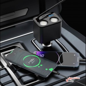 شارژر فندکی فست شارژ 90 وات مولتی پورت گرین لاین مدل Green Lion Multiport 90W Car Charger - Black