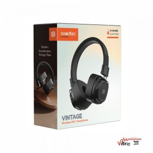 هدفون بی‌ سیم پرودو مدل Porodo Soundtec Vintage Wireless ENC Headphone