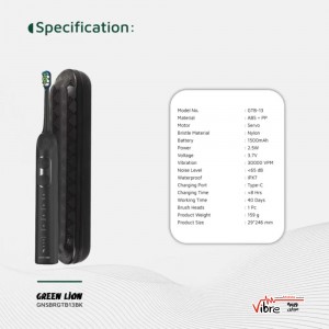 مسواک برقی گرین لاین مدل Green Lion Smart Brush 60° Ultrawide