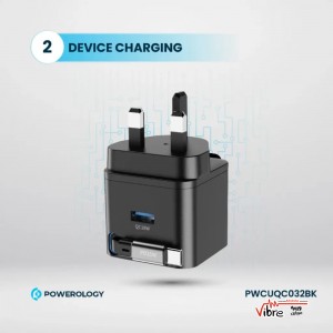 شارژ جمع‌ شونده پاورلوژی مدل  Powerology Single Output | Retractable GaN Charger