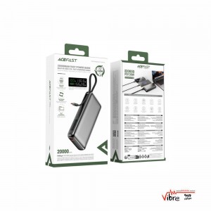 پاوربانک 20000 ایس فست ACEFAST M22 PD130W GaN Fast Charger توان 130 وات همراه با کابل متصل
