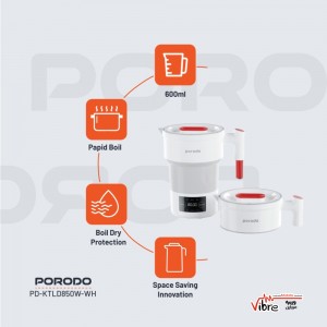 کتری برقی تاشو پرودو مدل Porodo Lifestyle Portable Folding Electric Kettle
