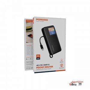 مودم جیبی 4G LTE پرودو با WiFi6 و پاوربانک مدل  10000mAh – Porodo 4G LTE WiFi6 Pocket Router