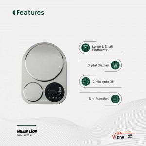 ترازوی آشپزخانه دوکاره گرین لاین مدلGreen Lion Dual Kitchen Scale - Silver