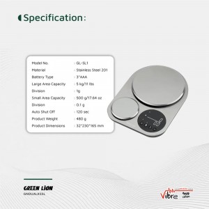 ترازوی آشپزخانه دوکاره گرین لاین مدلGreen Lion Dual Kitchen Scale - Silver