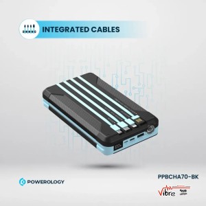 پاوربانک خورشیدی 16000 پاورولوژی مدل Powerology 16000mAh Solar Multi-Cable Power Bank