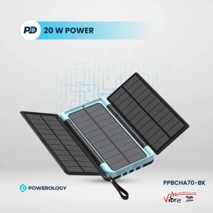 پاوربانک خورشیدی 16000 پاورولوژی مدل Powerology 16000mAh Solar Multi-Cable Power Bank
