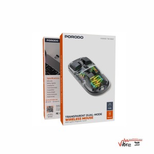 ماوس شفاف پرودو مدل Porodo Transparent Dual-Mode Wireless Mouse