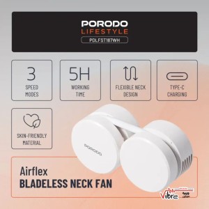 پنکه گردنی بدون پره پرودو مدل Porodo Lifestyle AirFlex Bladeless Neck Fan