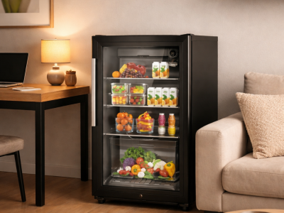 یخچال ویترینی گرین‌لاین ۸۳ لیتری؛ انتخاب کم‌مصرف و بی‌صدا برای خانه و دفتر کار