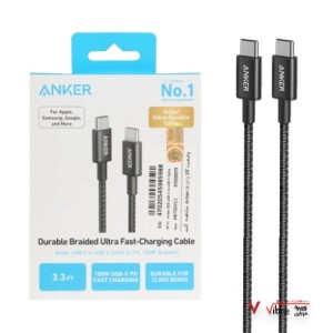 کابل شارژ فست ANKER Type-C to Type-C مدل A8752H11 - مشکی (گارانتی 18ماهه حافظه طلایی ایستا)