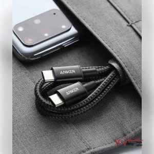 کابل شارژ فست ANKER Type-C to Type-C مدل A8752H11 - مشکی (گارانتی 18ماهه حافظه طلایی ایستا)