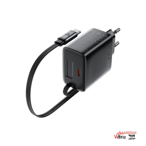 شارژر دیواری 30 وات ایس فست مدل A110 با کابل Type-C جمع‌شونده
