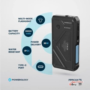 پاوربانک خورشیدی بی‌سیم پاورولوژی 20000 میلی‌آمپرساعت مدل Powerology Solar Wireless Charging Power Bank
