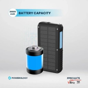 پاوربانک خورشیدی بی‌سیم پاورولوژی 20000 میلی‌آمپرساعت مدل Powerology Solar Wireless Charging Power Bank