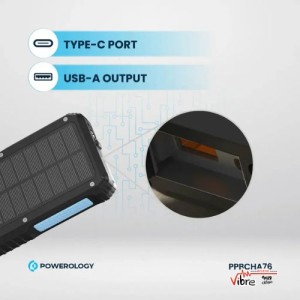 پاوربانک خورشیدی بی‌سیم پاورولوژی 20000 میلی‌آمپرساعت مدل Powerology Solar Wireless Charging Power Bank
