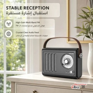 اسپیکر بلوتوثی و رادیو گرین لاین Vintage Radio Speaker – مشکی