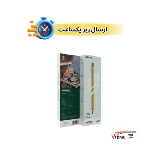 قلم لمسی دوکاره گرین لاین Vintage 2 in 1 Stylus Pencil مدل GNVG2N1PENYL