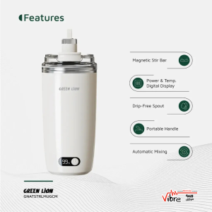 ماگ همزن خودکار گرین لاین مدل Green Lion Auto-Stirring Mug ظرفیت 350 میلی‌لیتر