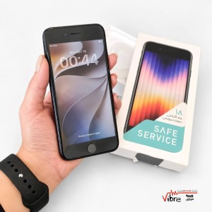 گوشی موبایل اپل iPhone SE 2022 LLA کارکرده مشکی – سلامت باتری 77٪