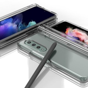 قاب گوشی و کاور محافظ ژله ای شفاف سامسونگ زد فولد3 Araree Samsung Galaxy Z Fold3 5G Cover همراه جایگاه قلم S Pen