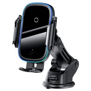 پایه نگهدارنده و شارژر بی سیم گوشی موبایل بیسوس مدل  Light Electric Car Holder Wireless Charger WXHW03
