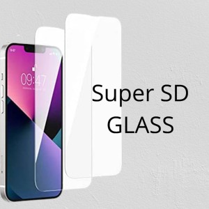 محافظ صفحه نمایش گوشی های اپل و گلس فول بدون حاشیه آیفون مدل SUPER GLASS به همراه توری محافظ برای میکرفون