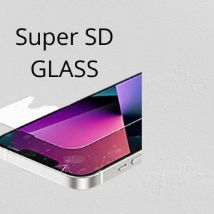 گلس و محافظ فول صفحه نمایش گوشی آیفون با محافظ میکروفون مدل Super SD Glass