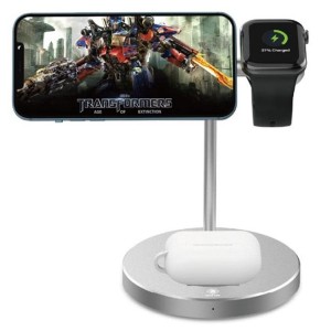 شارژر وایرلس سریع آیفون و اپل واچ و ایرپاد برند گرین Green 3 in 1 Magnetic Fast Wireless Charger 15W