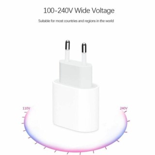 شارژر دیواری اپل 20 وات اورجینال به همراه کابل USB-C به لایتنینگ