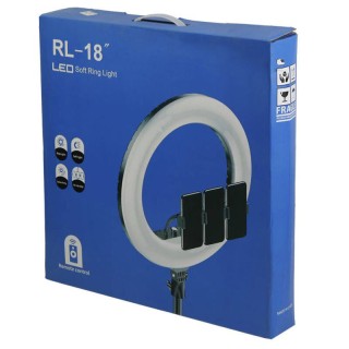 رینگ لایت مدل ″LED Soft Ring Light RL-18 به همراه پایه و ریموت کنترل