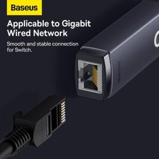 مبدل USB به پورت شبکه بیسوس مدل  Ethernet Adapter USB to RJ45 LAN Port WKQX000113