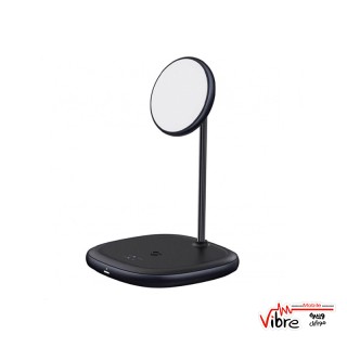 پایه نگهدارنده مگنتی و شارژر وایرلس بیسوس مدل Swan 2-in-1 Wireless Magnetic Charger 20W WXSW