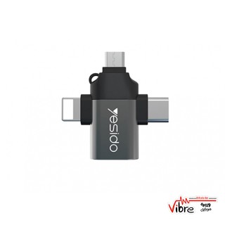 مبدل USB-C / MicroUSB / لایتنینگ OTG یسیدو مدل GS15 قابلیت تبدیل 1 به 3 Yesido GS15 3 In 1 OTG Adapter