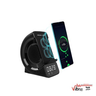 شارژر بی سیم WD-200 به همراه بلندگوی بلوتوثی و ساعت زنگ دار