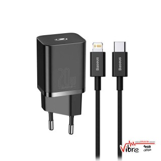 شارژر دیواری بیسوس مدل Super Si Quick Charger TZCCSUP-20W به همراه کابل تبدیل لایتنینگ